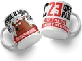February 23rd Defender of the Fatherland Day Ceramic Mug, White with Military Bear Illustration and Congratulations Text