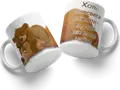 Ceramic Mug with Bears Illustration and Russian Text 'Even if you travel half the world - you won't find a better dad', White