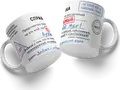 Cana Ceramică Novelty Certificat Cel Mai Bun Sot, Design Ministerul Sufletelor Pereche, Albă