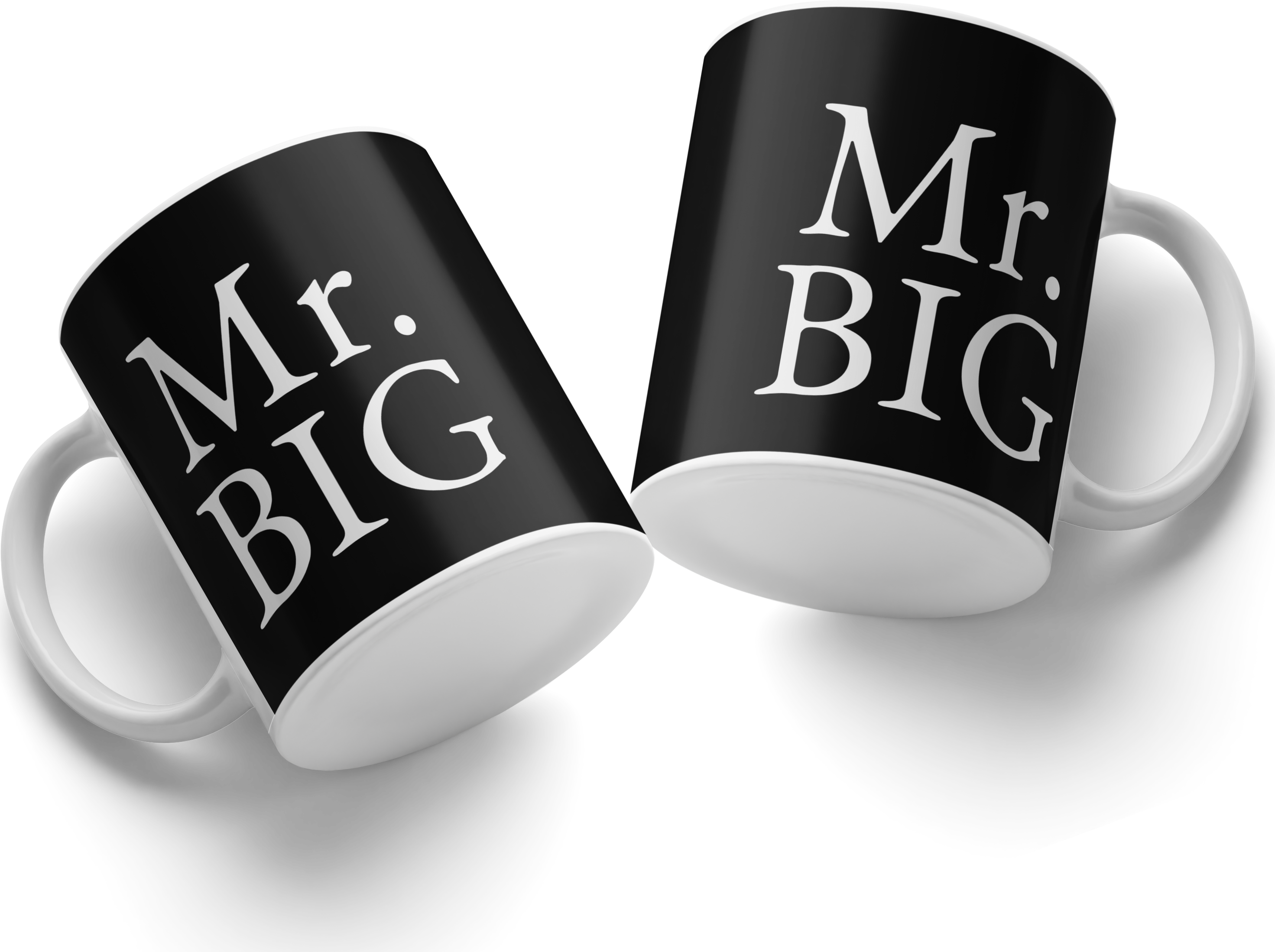 Mr. BIG Ceramic Mug, Black Exterior with White Interior, White Printed Text, Home and Garden Dinnerware #10