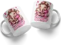 Cana #83 Ceramic Mug with Elephant Mom and Baby Illustration, White, Russian Text 'To the only MOM in the world!'