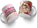 Wild Empress Ceramic Mug, White Coffee Cup with Crown and Champagne Illustration, Home & Garden Dinnerware #64