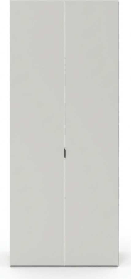 Dulap Fabrik Home HARDY 900, 2 usi, MDF Alb Lucios, 900x2200x550 mm, cu bara pentru cuier, depozitare pantofi si palarii, pentru hol sau dormitor