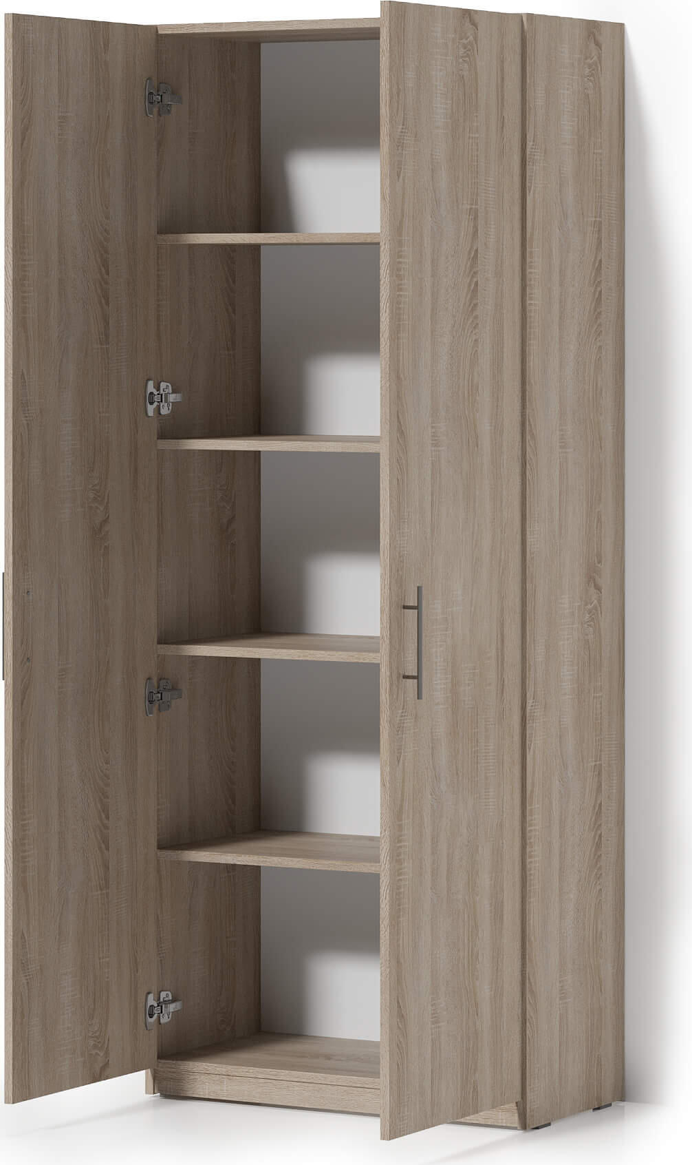 Fabrik Home Office Line 11 Office Cabinet, Sonoma Oak, 2 Doors, 5 Shelves, 800x2000x400 mm