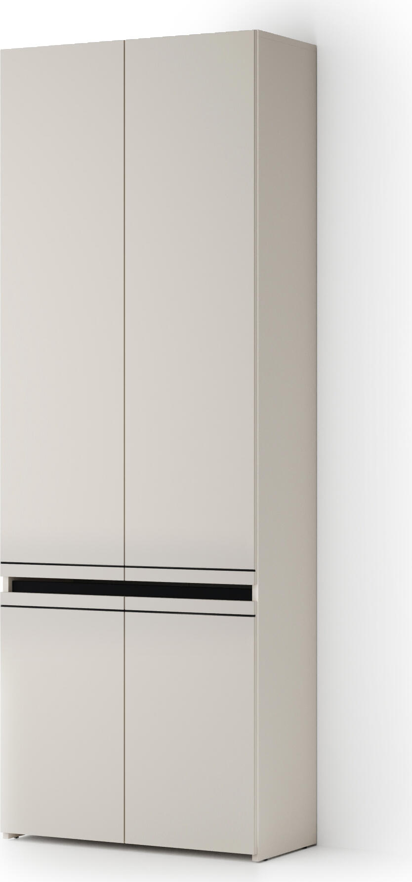 Dulap Hol Fabrik Home BASIC Modular, Cashmere, 800x2200x356 mm, 4 Usi, Pritranse Integrate, Design Minimalist Modern