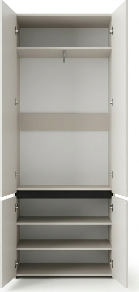 Dulap Hol Fabrik Home BASIC Modular, Cashmere, 800x2200x356 mm, 4 Usi, Pritranse Integrate, Design Minimalist Modern