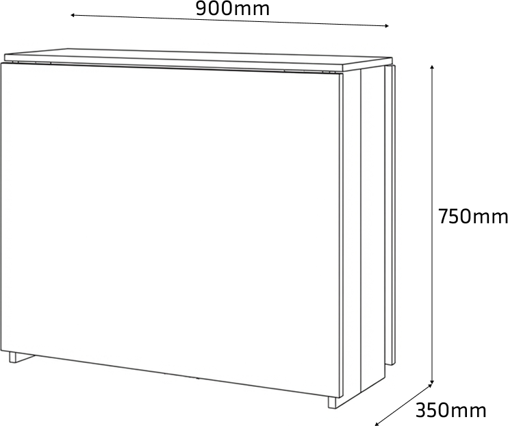 Fabrik Home HELICOPTER Extendable Folding Kitchen Table, White Ash, Dense Laminated PAL 18mm, 170x90x75 cm, RASTEX System, Up to 8 Persons
