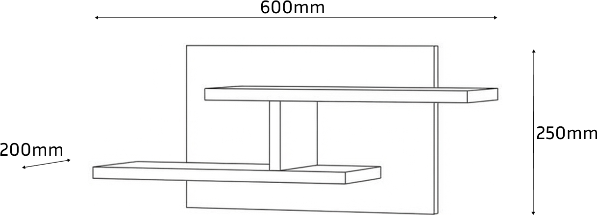 Fabrik Home Tetris No.8 Decorative Wall Shelf, Laminated PAL 18mm, ABS Edge Banding, RASTEX Invisible Connection System, Stejar Pietros