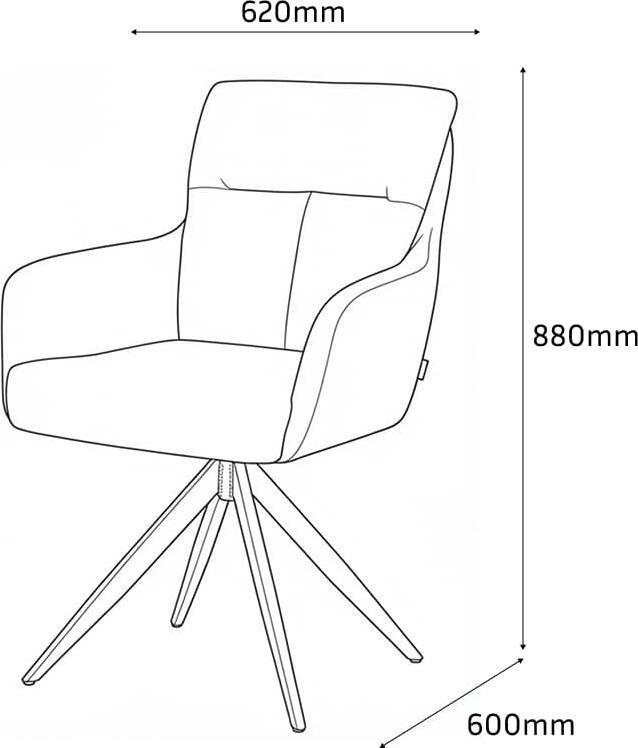 Scaun de birou pivotant Interdepo LEO Modern cu suport perna moale pentru spate, 620x880x600 mm, baza cu 4 picioare