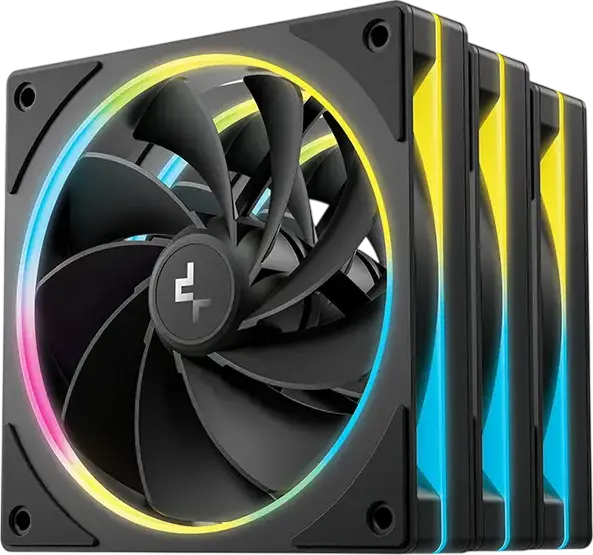 Set de 3 ventilatoare de carcasă Deepcool FL12R SE 120mm ARGB PWM, Flux de aer invers, Rulment hidraulic, Negru