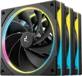 Set de 3 ventilatoare de carcasă Deepcool FL12R SE 120mm ARGB PWM, Flux de aer invers, Rulment hidraulic, Negru