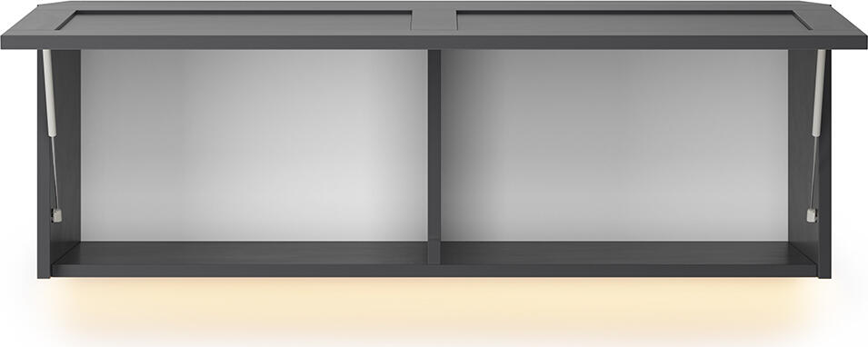 Fabrik Home VAROLA Wall-Mounted Hallway Cabinet, Loft Style, Cobalt Grey, with LED Lighting and Gas Struts, Upper Storage Unit