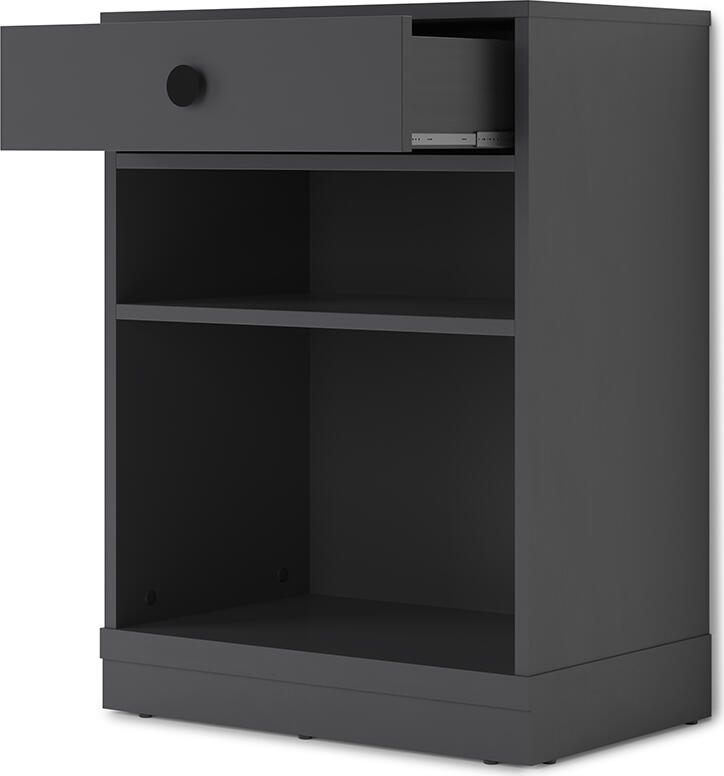 Comoda Modulara pentru Hol Fabrik Home VAROLA, Scariera Compacta, Stil Loft, Gri Cobalt, 1 Sertar si 2 Polituri Deschise