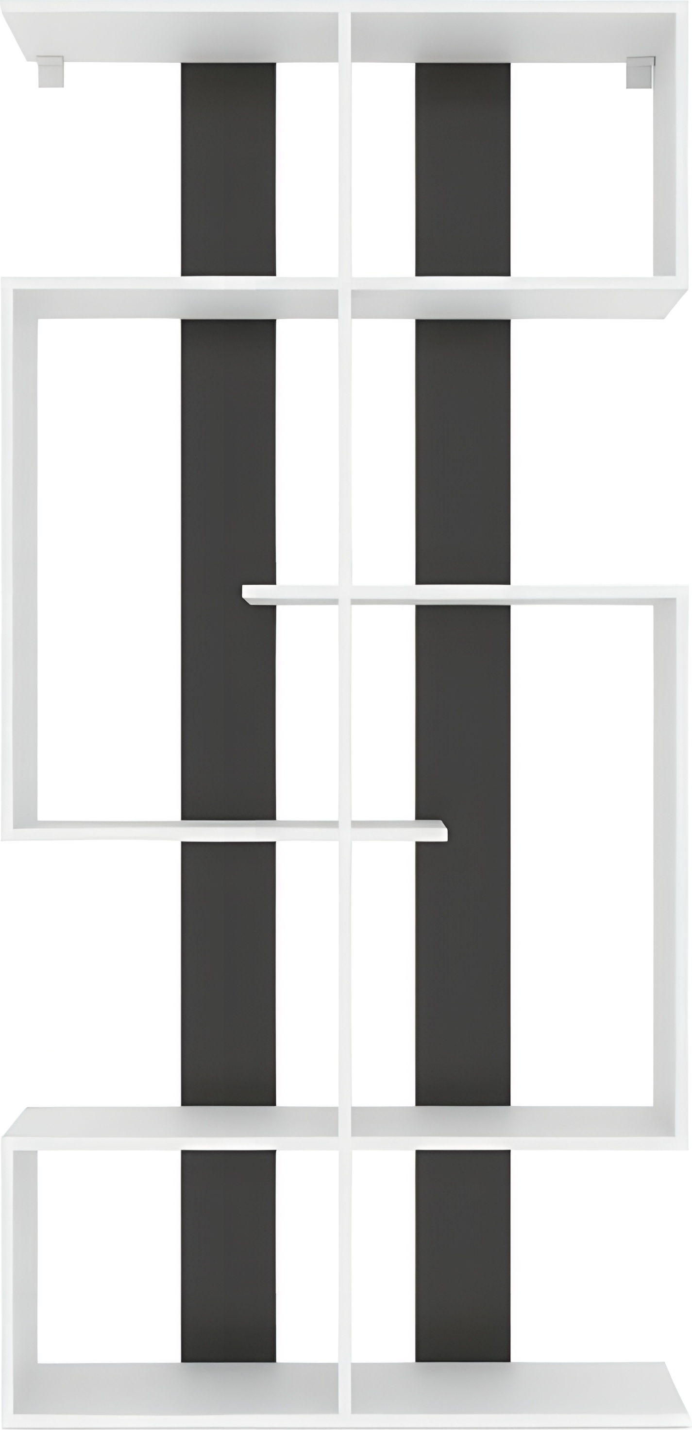 Fabrik Home Etajeră Nr 3 Mobilier Modern Forma de Sarpe, Culoare Basalt, 2000x900x290mm, Raft pentru Sufragerie