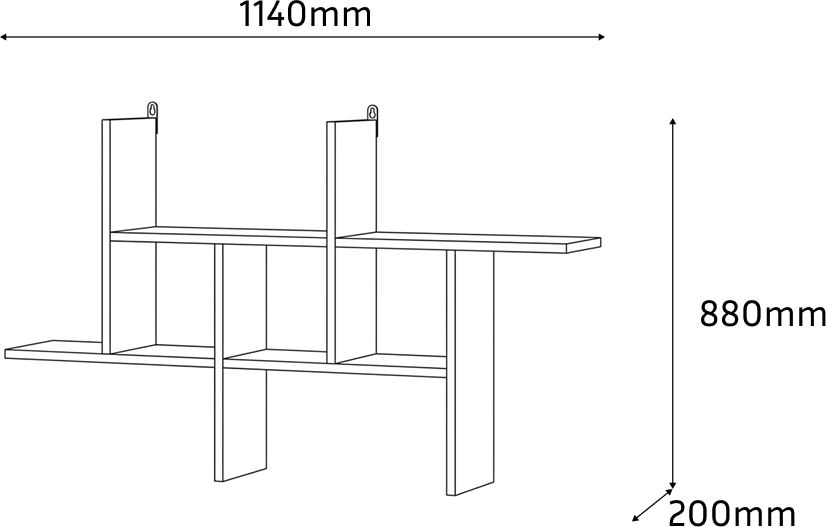 Fabrik Home Rondo Wall Shelf, Asymmetrical Geometric Design, Sonoma Oak, 1140x880x200 mm, for Living Room or Office