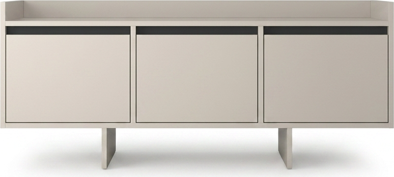Fabrik Home Talin Low Profile TV Stand, Black Ash Matte Finish, 3 Spacious Easy-Sliding Drawers for Media and Console Storage