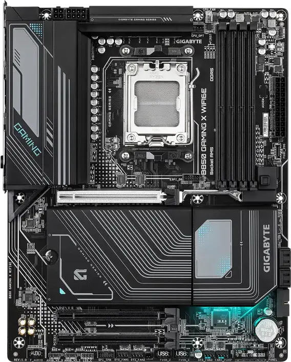 Placa de baza Gigabyte B850 GAMING X WIFI6E, Socket AM5, Chipset AMD B850, DDR5 pana la 8200MHz OC, PCIe 5.0, 3x M.2, 2.5GbE, Wi-Fi 6E, Bluetooth 5.3, ATX