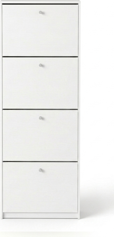 Dulap pentru încălțăminte Fabrik Home 600mm Frasin alb, 4 uși rabatabile, Organizator compact pentru hol, 1680x260x600mm
