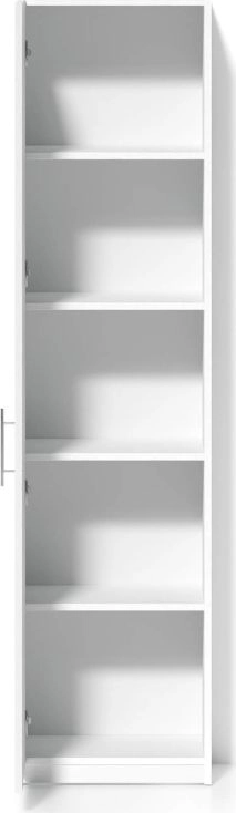 Fabrik Home Office Line 10 Office Cabinet, White Ash Particle Board PAL, 50x40x200 cm, Tall Narrow Storage Cupboard with 4 Shelves and Single Door