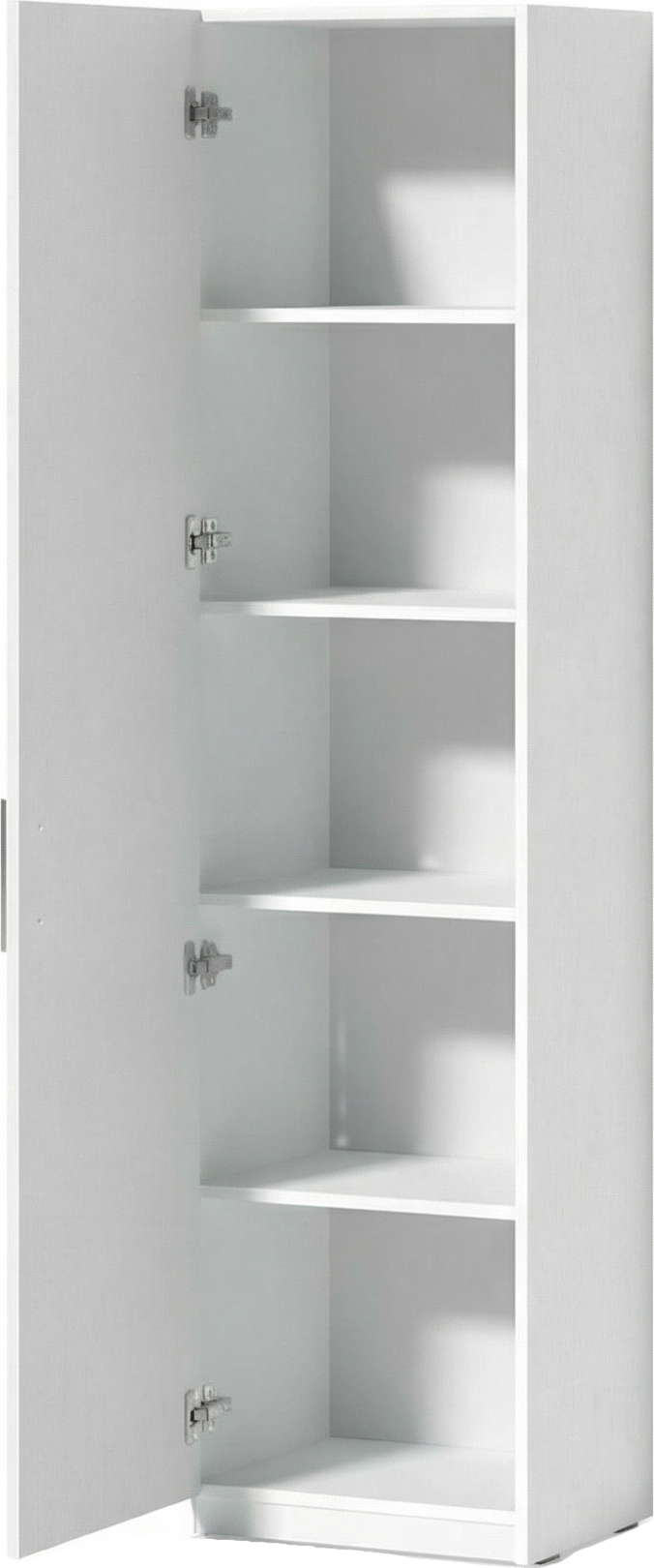 Fabrik Home Office Line 10 Office Cabinet, White Ash Particle Board PAL, 50x40x200 cm, Tall Narrow Storage Cupboard with 4 Shelves and Single Door