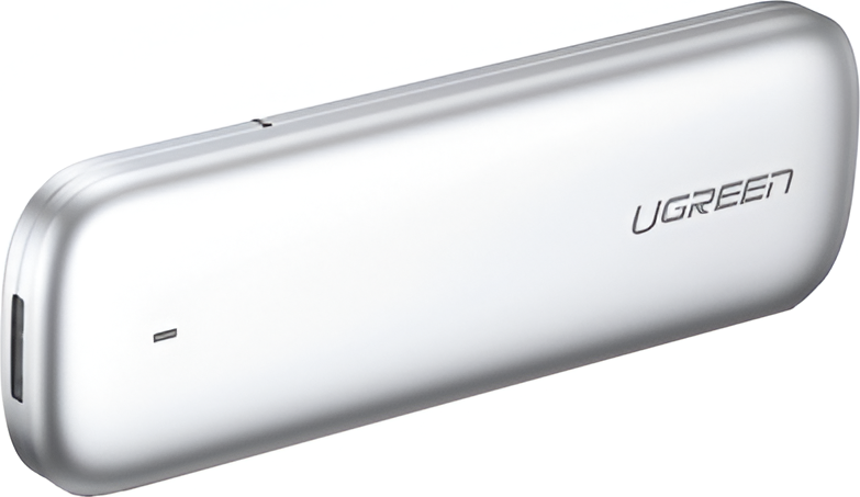 Cutie Externa SSD M.2 SATA UGREEN CM400, USB Type-C 3.1 Gen2 la SATA 3.0 NGFF, Viteza de Transfer 6Gbps, Suporta SSD 2230/2242/2260/2280, Aluminiu, Argintiu