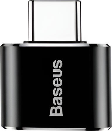 Baseus Mini USB Female to Type-C Male Adapter, Aluminum Alloy Fast Data Transfer 480MB/s and 2.4A Charging Converter for Phones Tablets Laptops, Black