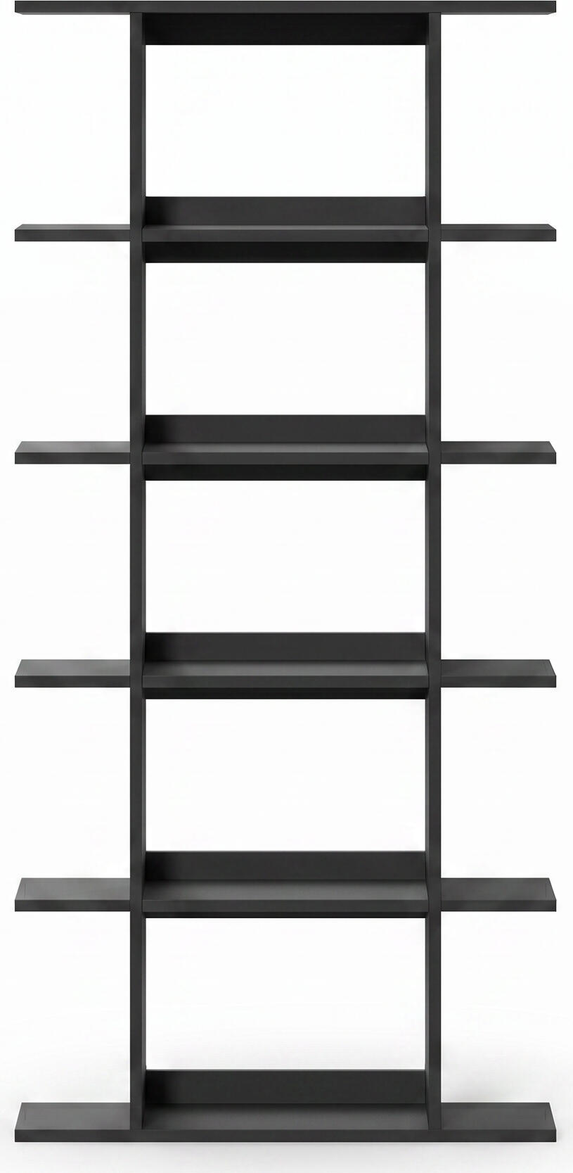 Etajera Inalta Fabrik Home Pablo N 6, 6 Niveluri, PAL melaminat, Basalt Gri Intunecat, 1700x800x330 mm