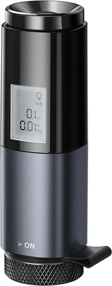 Tester Alcohol Digital Portabil Baseus CRCX-01, Alcoolimetru cu Ecran LED, Reincarcabil USB-C, Masurare g/l si %BAC, Plastic Negru, 80x25x20mm