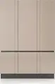 Fabrik Home Basic Modern Wardrobe, White, 1400x2050x520 mm, 16mm Material, Hinged Doors, 1 Hanging Rod, 4 Upper Clothes Shelves, 4 Lower Shoe Shelves