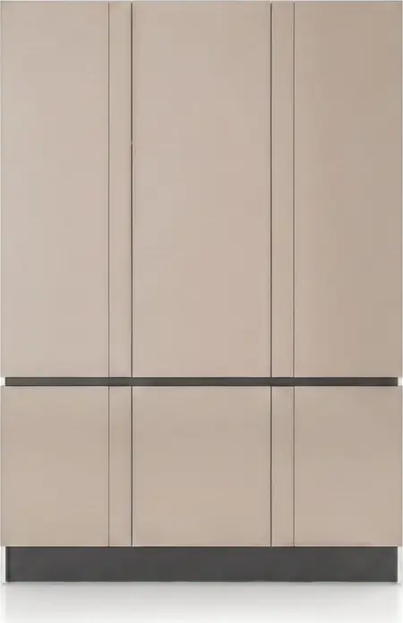 Fabrik Home Basic Modern Wardrobe, White, 1400x2050x520 mm, 16mm Material, Hinged Doors, 1 Hanging Rod, 4 Upper Clothes Shelves, 4 Lower Shoe Shelves
