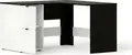 Fabrik Home MATEO Corner Desk, Black Ash, 1300x1300x750 mm, Computer Table with Drawer and Hidden Shelves for Home and Office