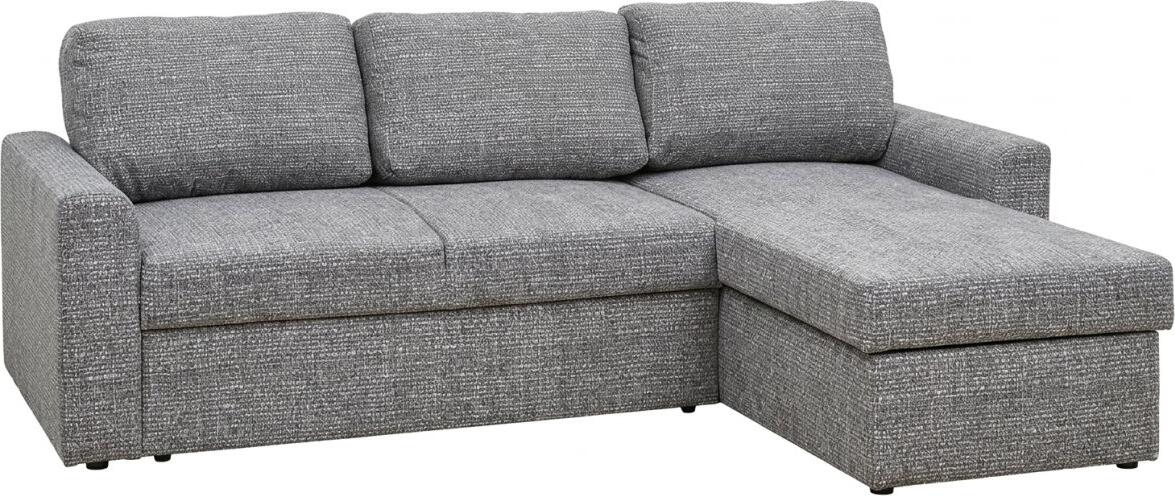 Canapea Coltar EmbaWood Scandic cu Mecanism Extensibil, Nicșa de Depozitare, Material Microfibră, 238x105x82 cm, Set de 3 Perne
