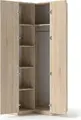 Dulap de colț de birou Fabrik Home Office Line 12, Stejar Sonoma, cu 4 rafturi, bară pentru umerașe și raft superior pentru pălării