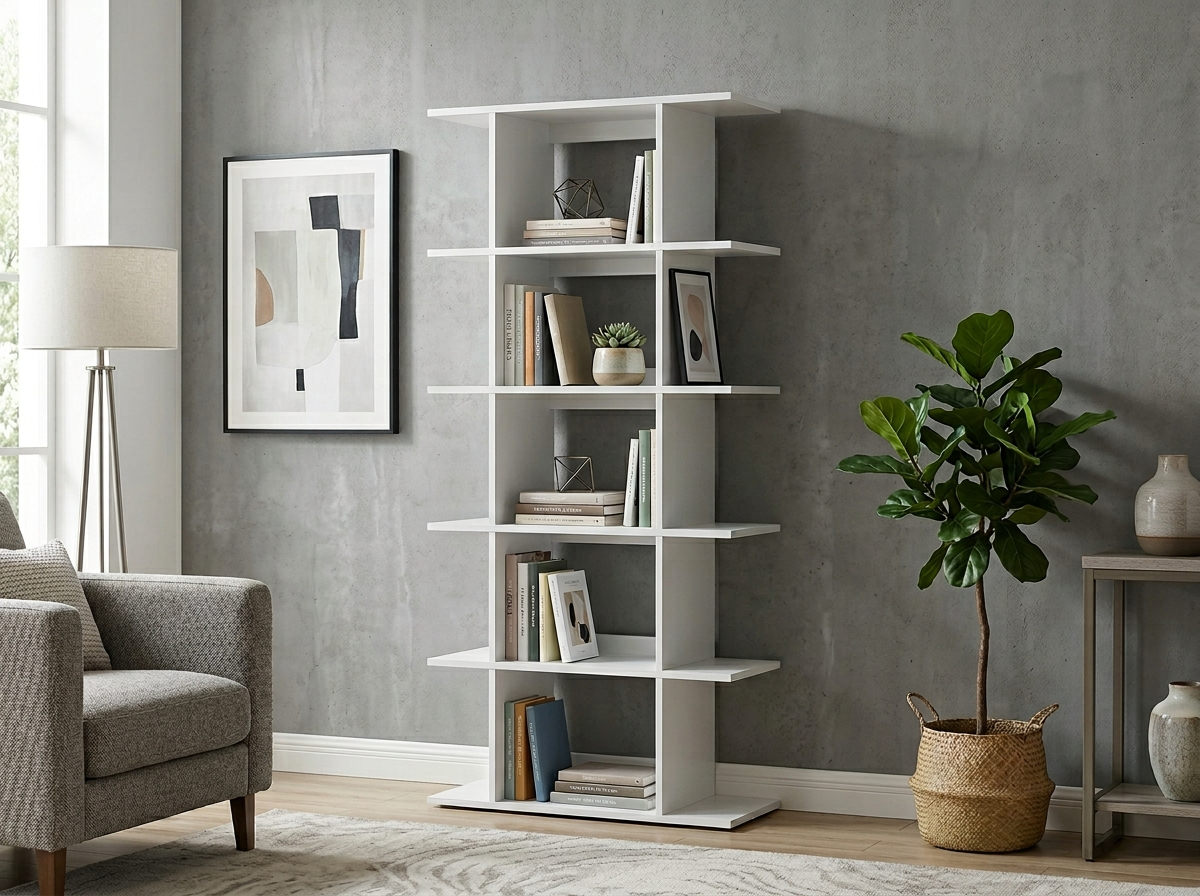 Fabrik Home Pablo High Floor Shelf, 6 Shelves, White, 800 x 1700 x 330 mm