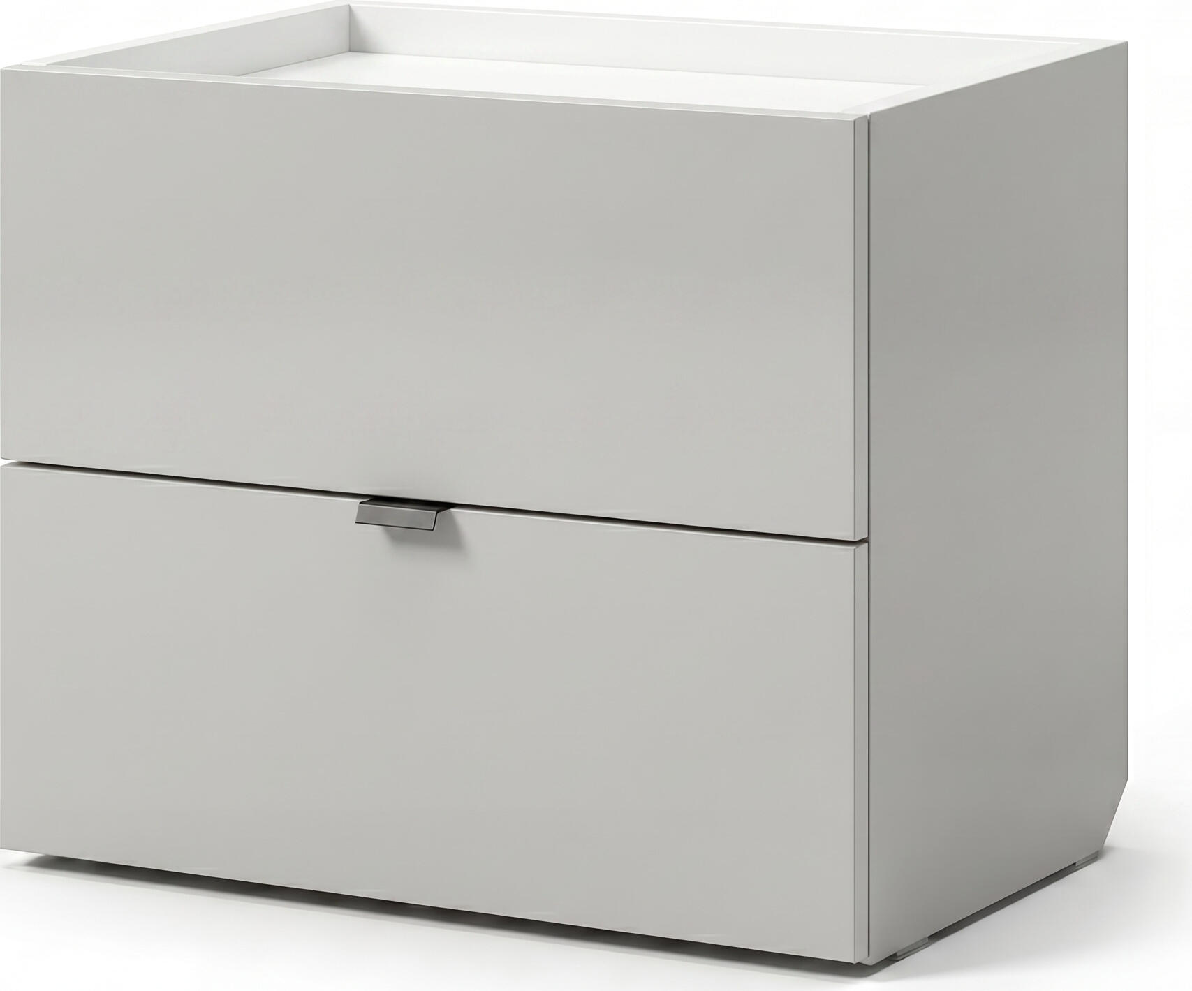 Fabrik Home Hardy Nightstand, Minimalistic Design, 2 Drawers, Laminated Chipboard and MDF, 550x450x345mm, White