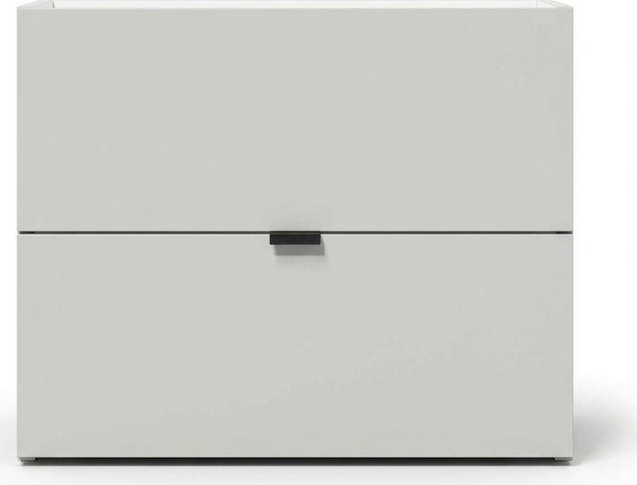 Fabrik Home Hardy Nightstand, Minimalistic Design, 2 Drawers, Laminated Chipboard and MDF, 550x450x345mm, White
