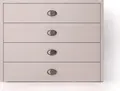 Comoda Fabrik Home Melburn, 4 Sertare, Culoare Cashmir, 1150x900x384 mm, Design Spatios cu Manere Ovale