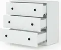Comoda Fabrik Home Mezzo, Frasin Alb LPAL, 3 Sertare cu Culisare Metalice, 1000x900x500 mm