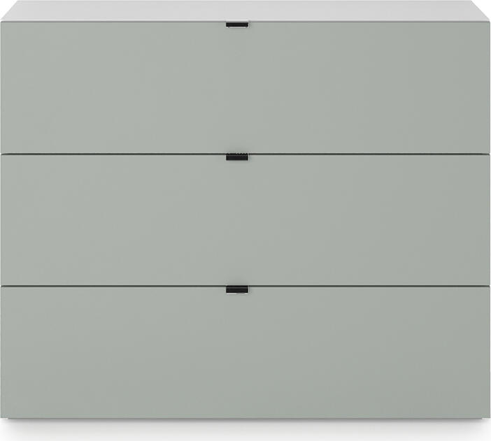 Comoda Fabrik Home HARDY, 3 Sertare, Fronturi din MDF, Design Elegant cu Manere Rafinate, Culoare Frasin Alb