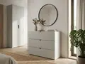 Comoda Fabrik Home HARDY, 3 Sertare, Fronturi din MDF, Design Elegant cu Manere Rafinate, Culoare Frasin Alb