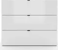 Comoda Fabrik Home HARDY, 3 Sertare, Fronturi din MDF, Design Elegant cu Manere Rafinate, Culoare Frasin Alb