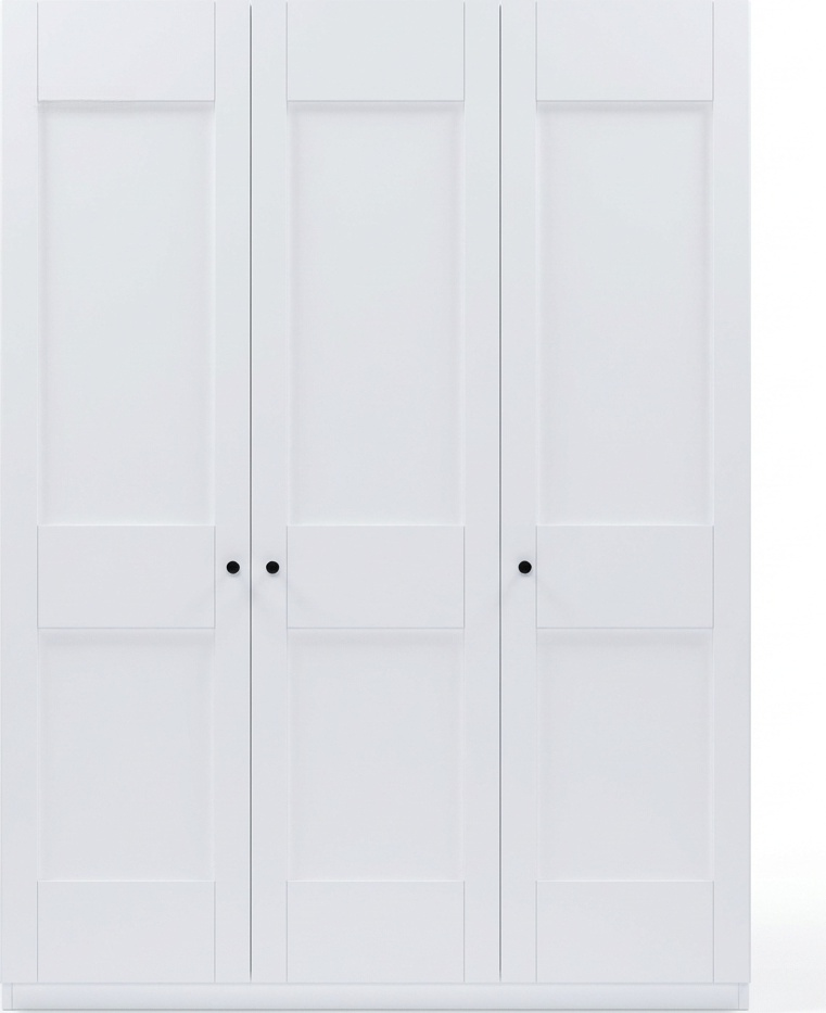 Fabrik Home Mezzo 1500 Hinged Door Wardrobe, White Ash, 1500mm Width, with 6 Shelves, 2 Drawers and Hanging Rod