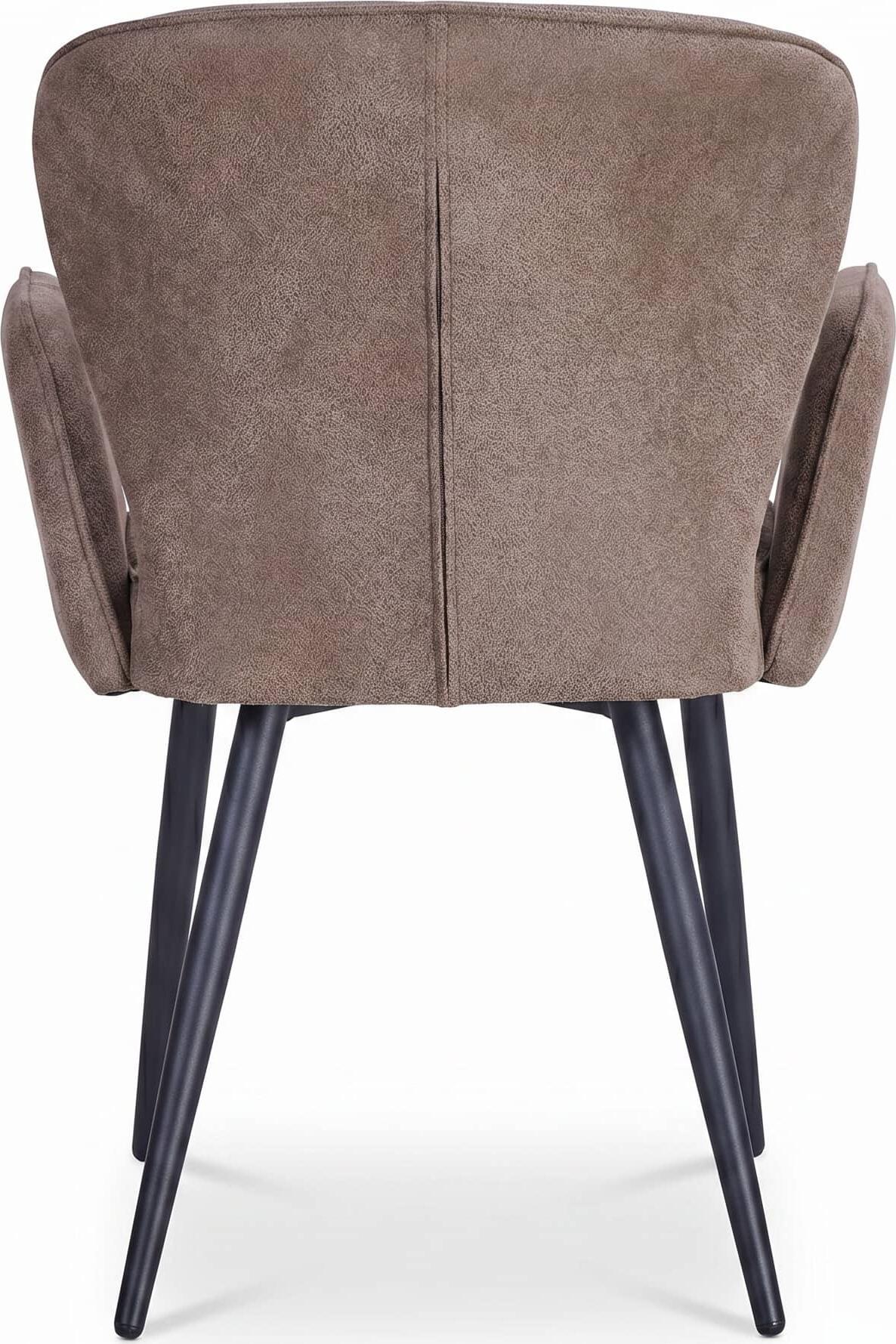 Scaun Interdepo RIO Tapitat cu Picioare din Metal, Spatar si Bratari Confortabile, 600x850x500 mm, Maro Deschis