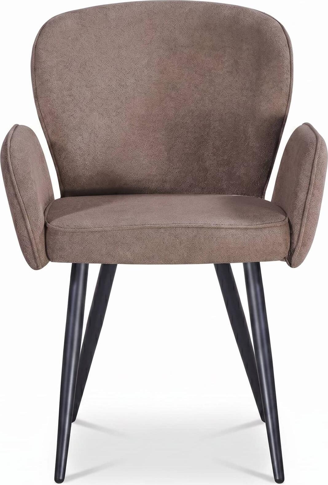 Scaun Interdepo RIO Tapitat cu Picioare din Metal, Spatar si Bratari Confortabile, 600x850x500 mm, Maro Deschis