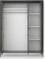 Шкаф Fabrik Home Velori, 3-дверный распашной, с закругленными углами, Зеленый, 1500x518x1810 мм, с штангой для одежды и полками