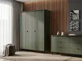 Шкаф Fabrik Home Velori, 3-дверный распашной, с закругленными углами, Зеленый, 1500x518x1810 мм, с штангой для одежды и полками