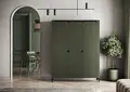 Шкаф Fabrik Home Velori, 3-дверный распашной, с закругленными углами, Зеленый, 1500x518x1810 мм, с штангой для одежды и полками