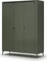 Шкаф Fabrik Home Velori, 3-дверный распашной, с закругленными углами, Зеленый, 1500x518x1810 мм, с штангой для одежды и полками