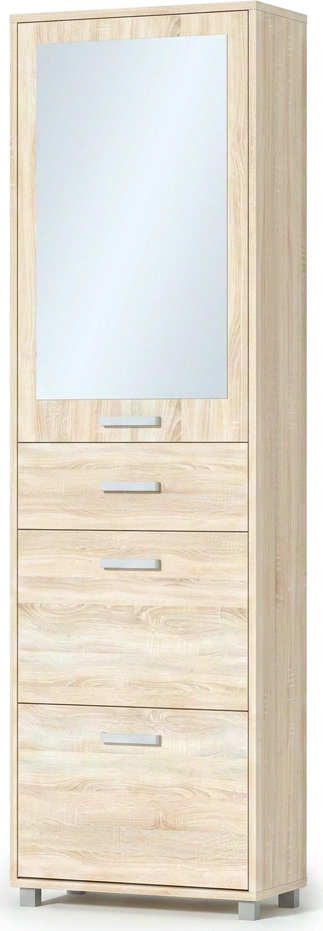 Mobiliar Hol Fabrik Home Modul 4, Stejar Sonoma, Scarinoara cu Oglinda, Sertar Accesorii, 2 Sertare pentru Caltari cu Basculare, 600x2000x285 mm