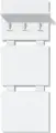Cuier Fabrik Home Modul 8, Frasin Alb, 3 Cuigere, Raft Superior pentru Palarii si Umbrele, 600x1470x285 mm